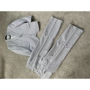 Haspel Blue and White Seersucker 2 Piece  100% Cotton Men's Suit 40 RW